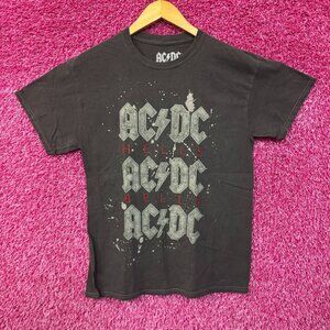 AC/DC Splatter Spell Out Hells Bells Hard Rock Band Tee M